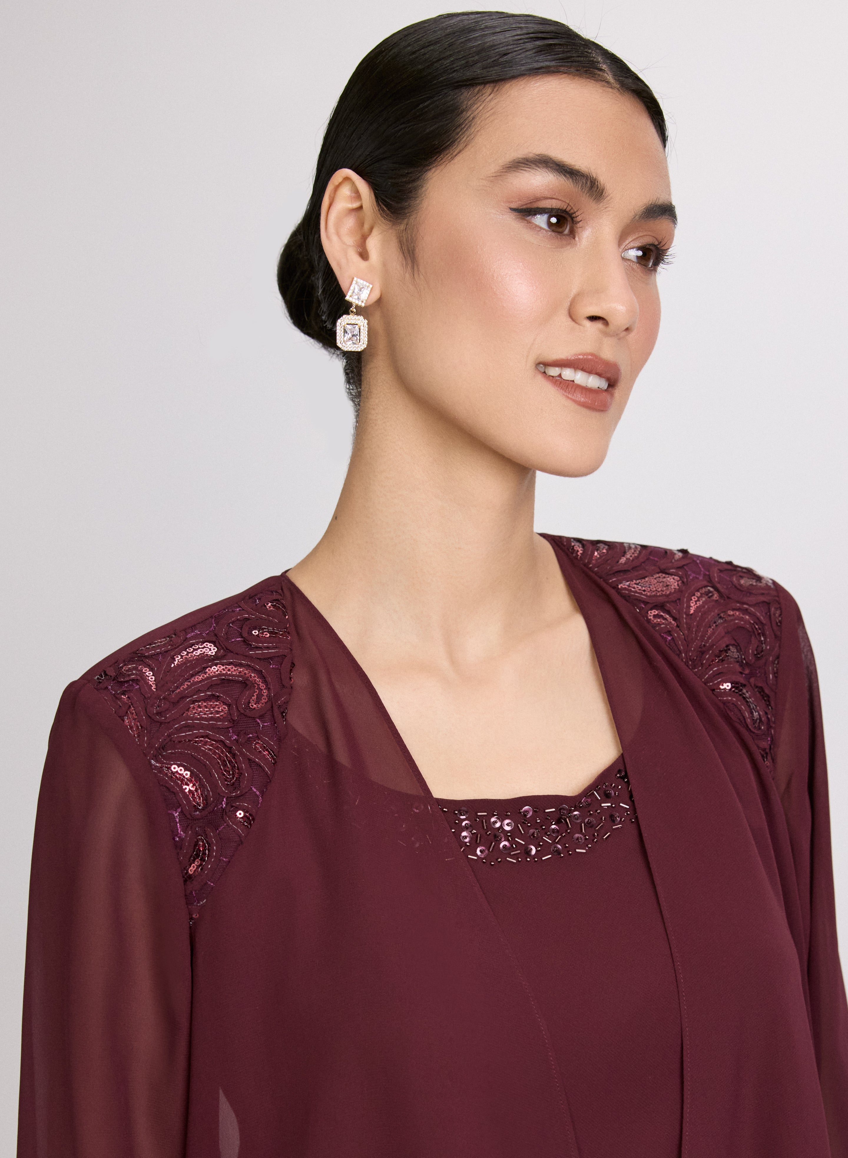 Chiffon Dress & Jacket Set