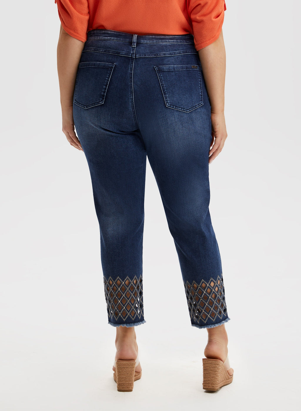 Diamond Cutout Slim Leg Jeans