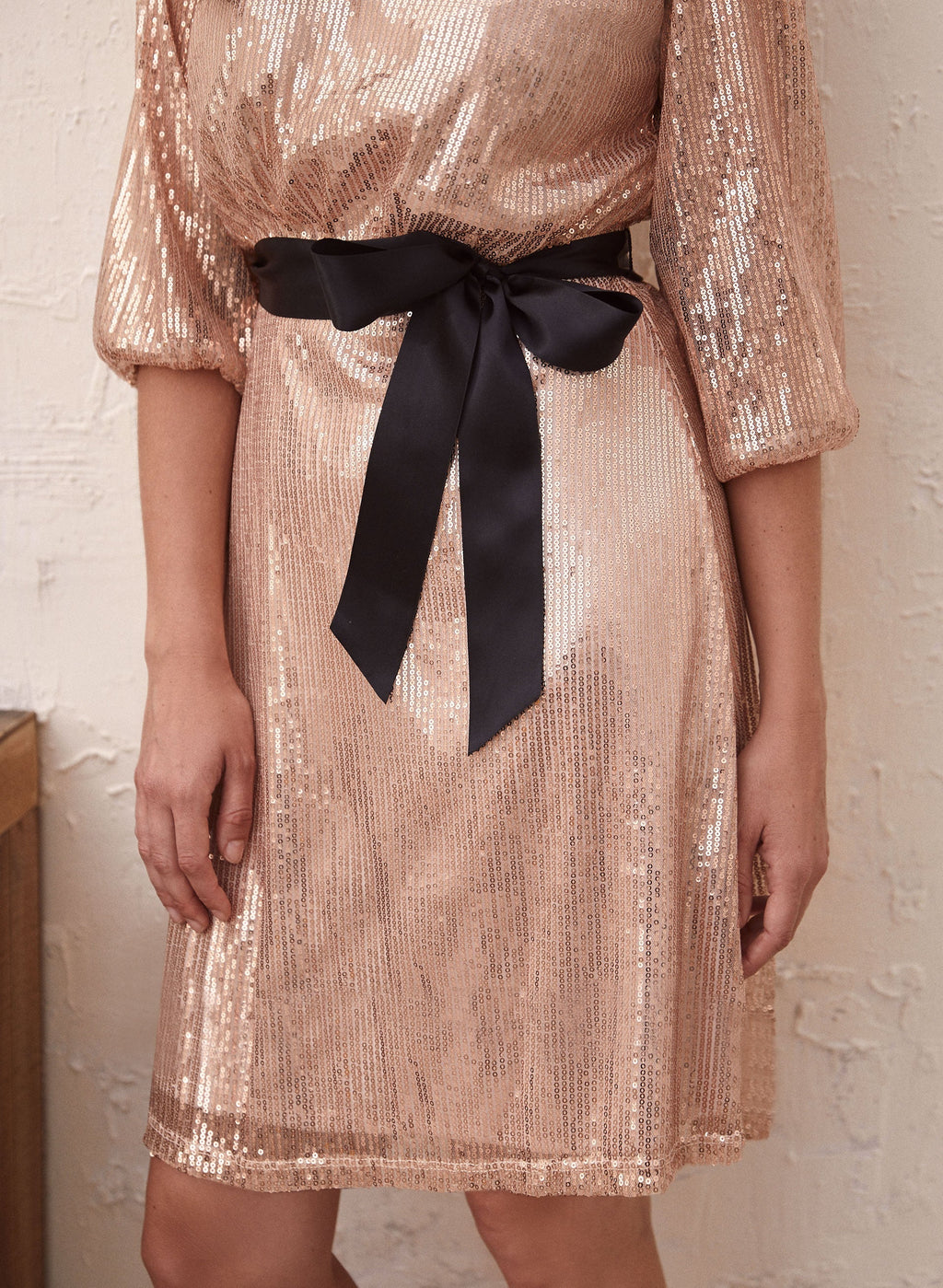 Balloon Sleeve Sequin Dress