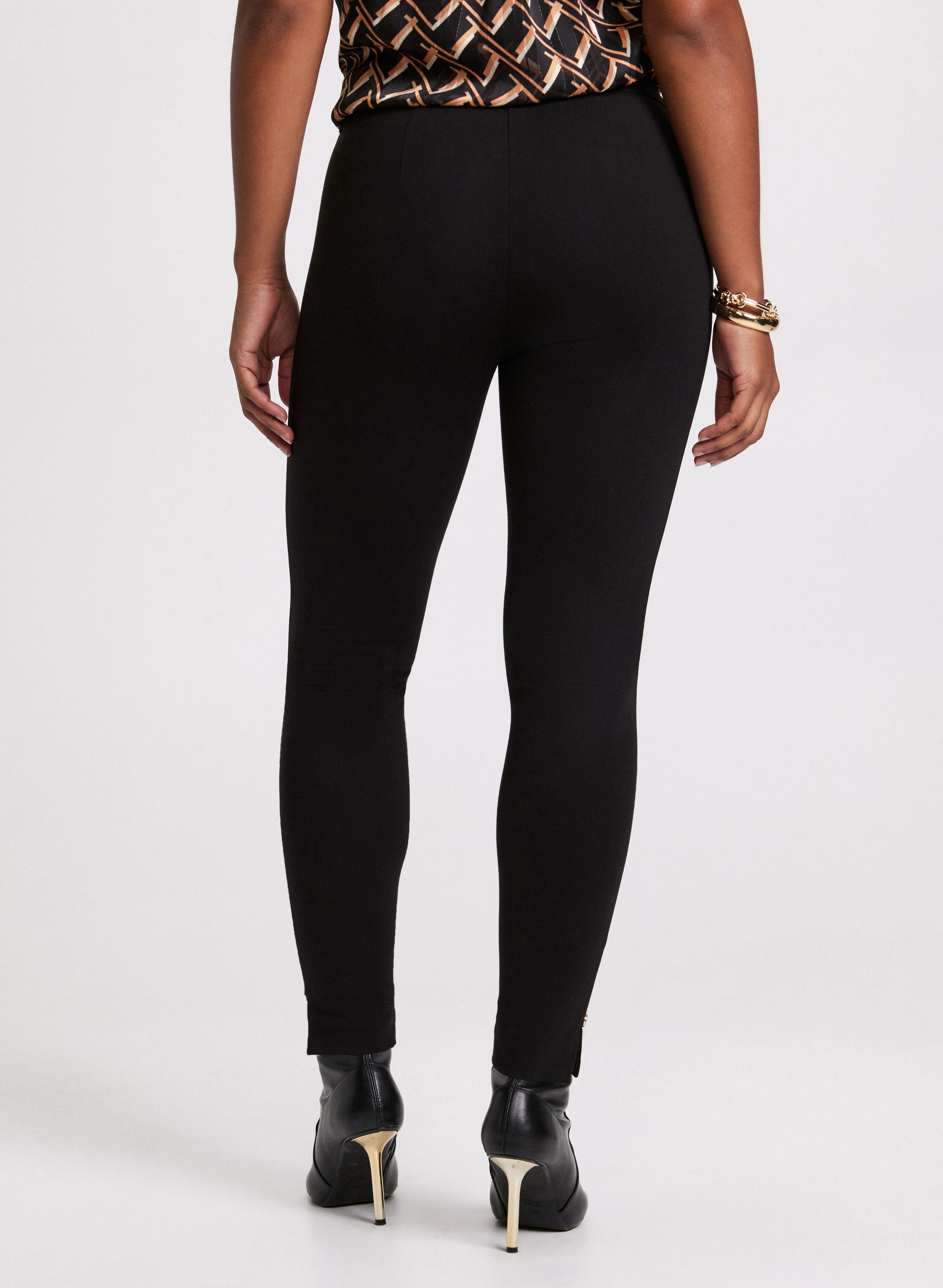 Chloe Enamel Button Hem Leggings - Regular