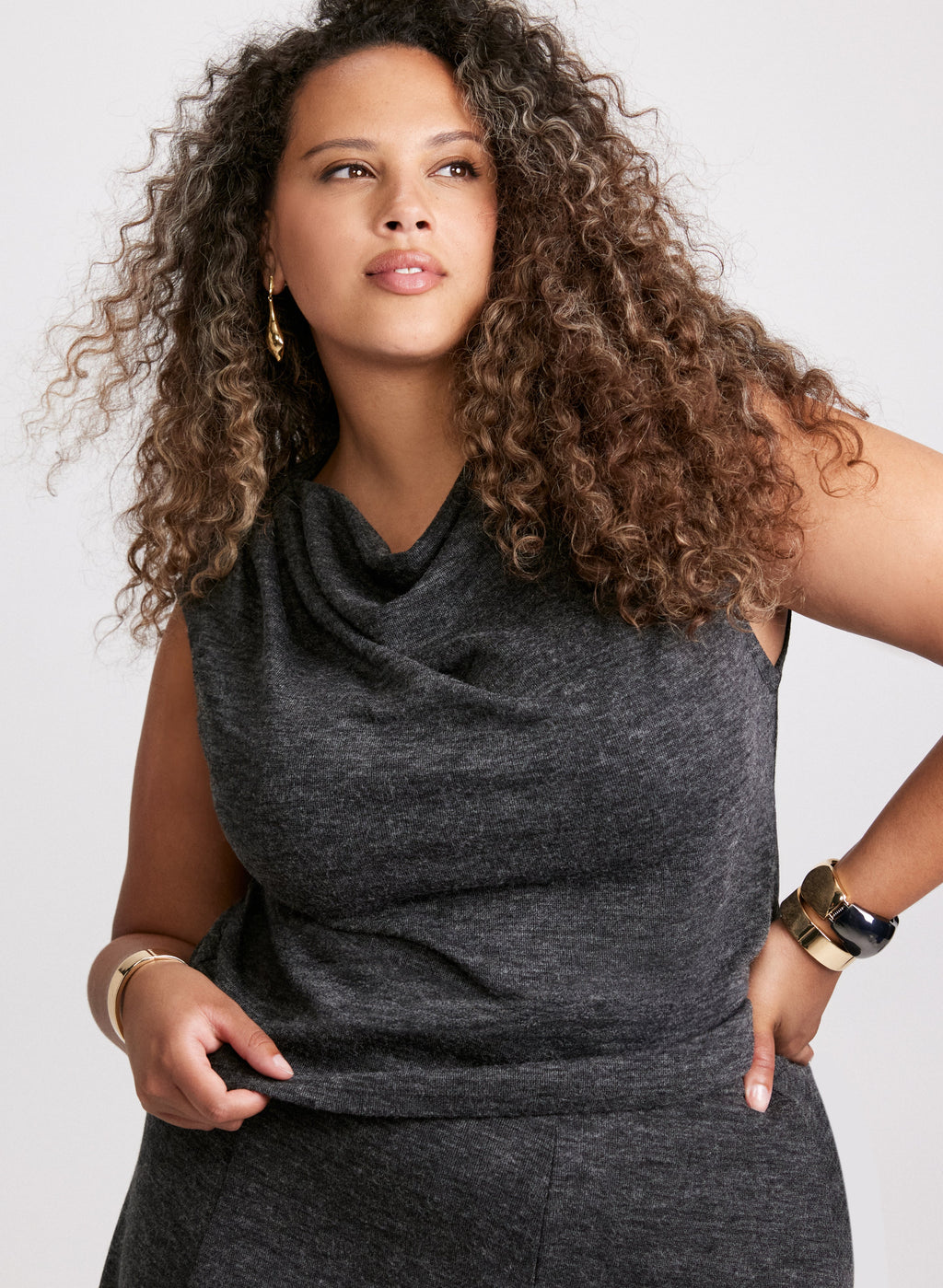 Cowl Neck Sleeveless Sweater