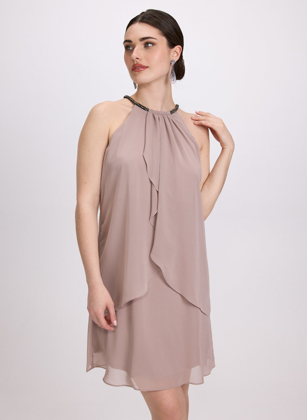 Chiffon Halter Neck Dress