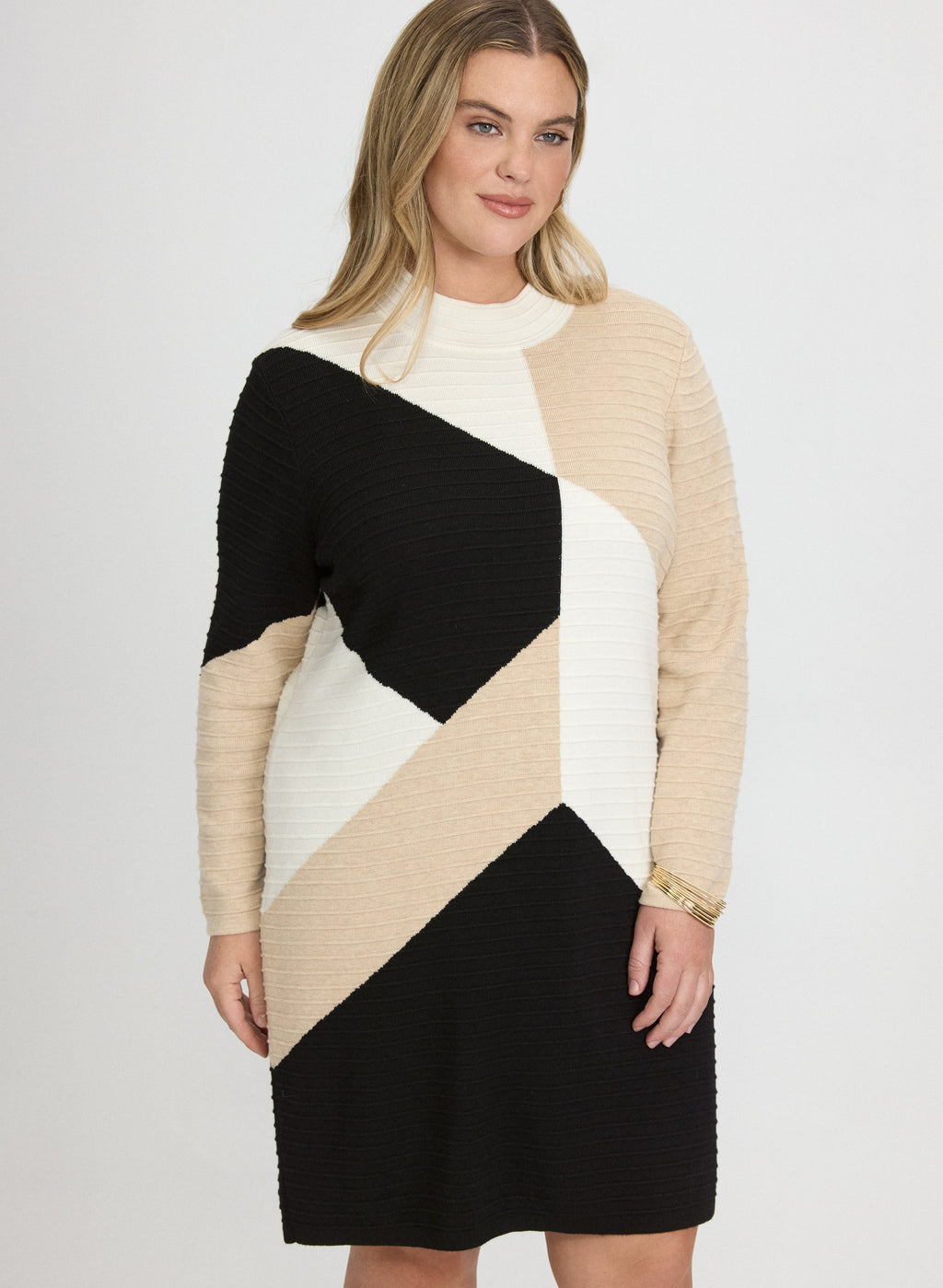 Colour Block Knit Dress