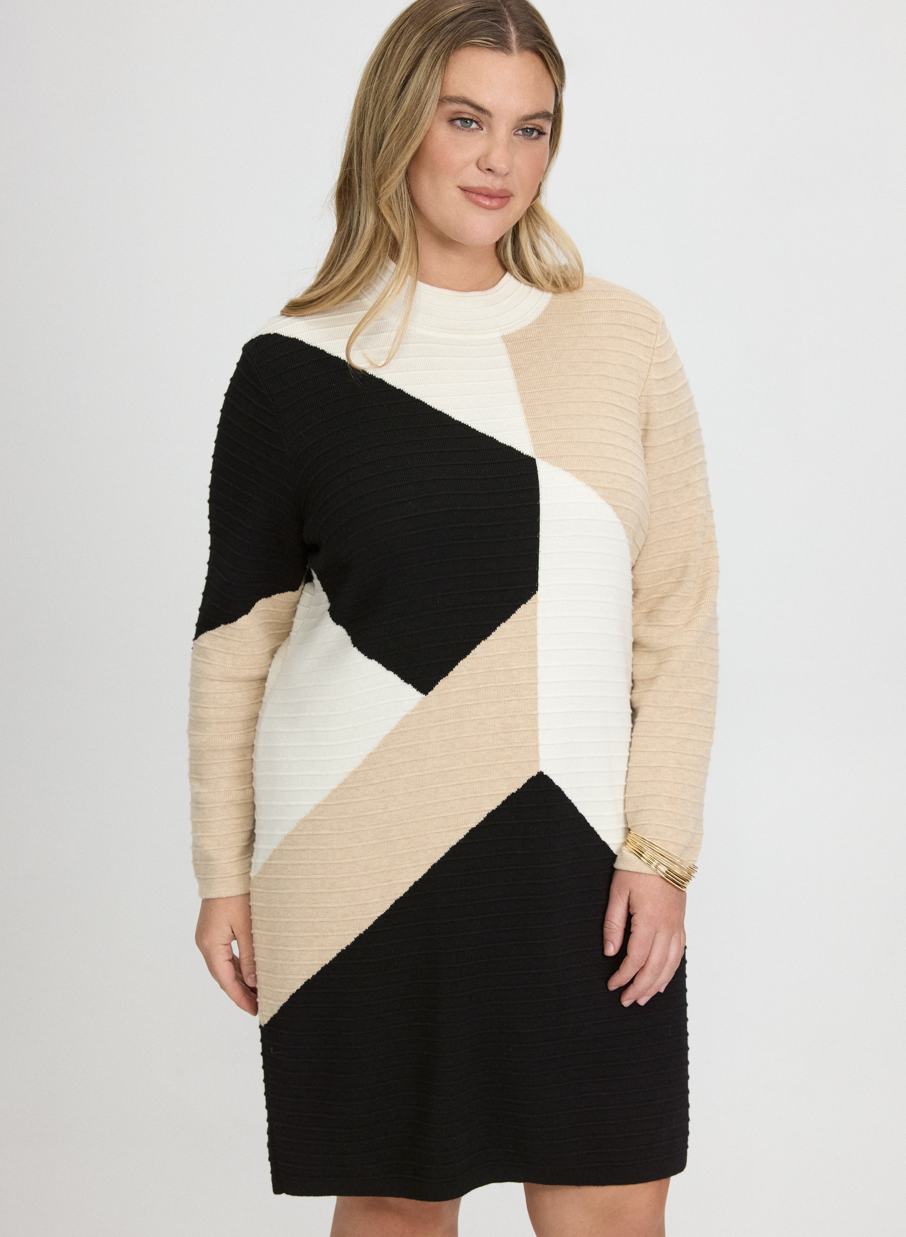Colour Block Knit Dress
