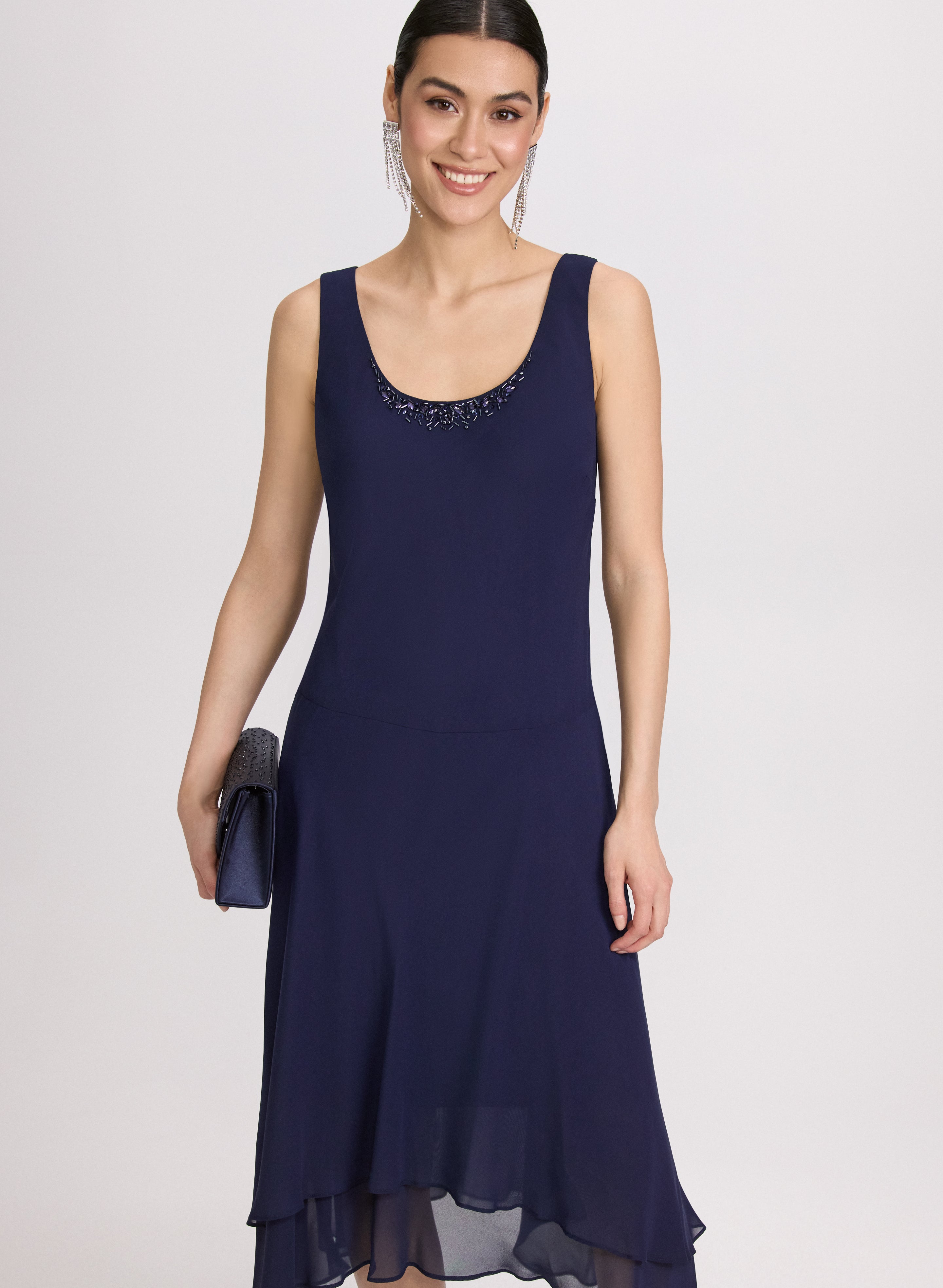 Chiffon Sequin Dress & Jacket Set