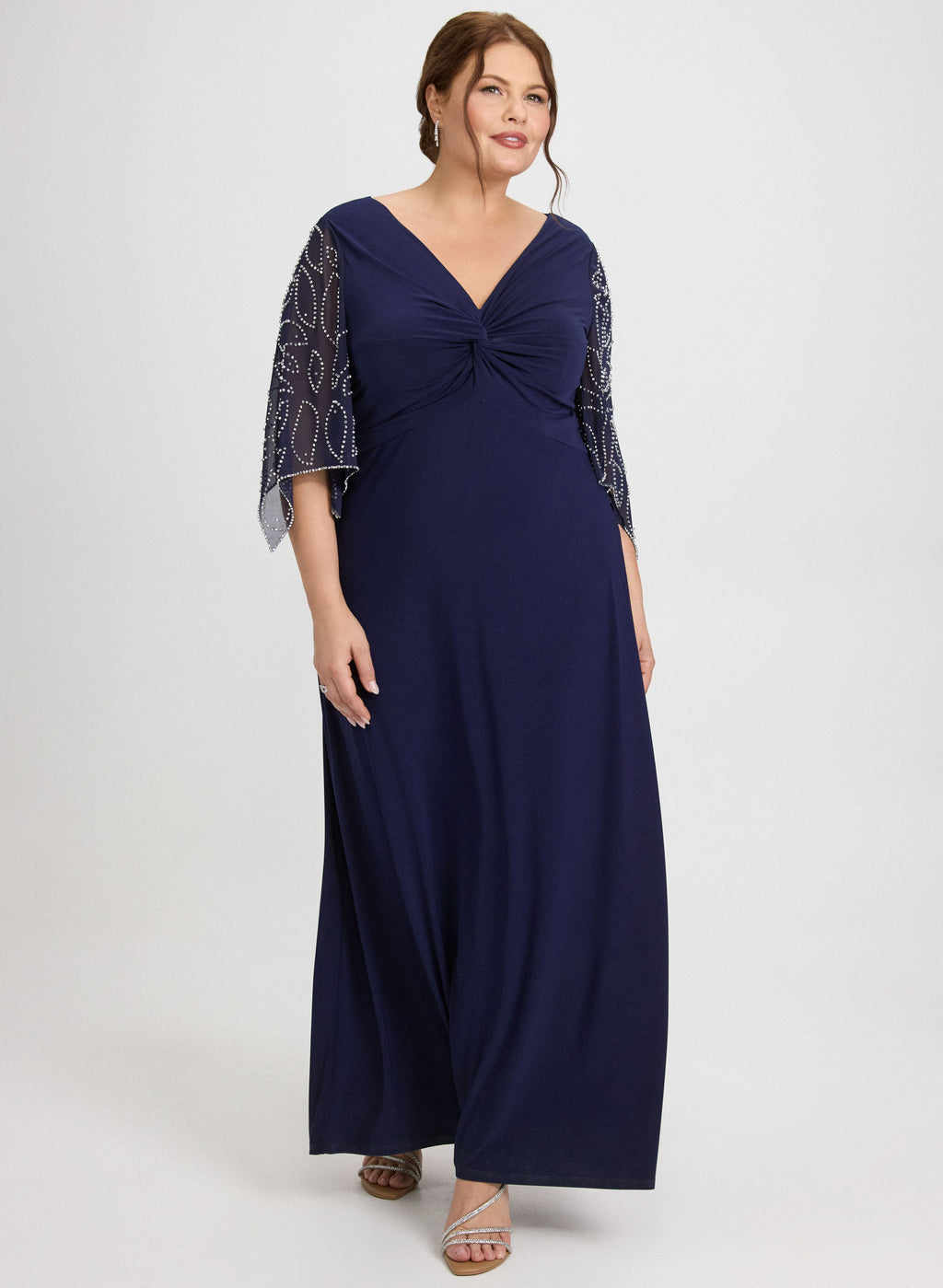 Beaded Flare Sleeve Dress