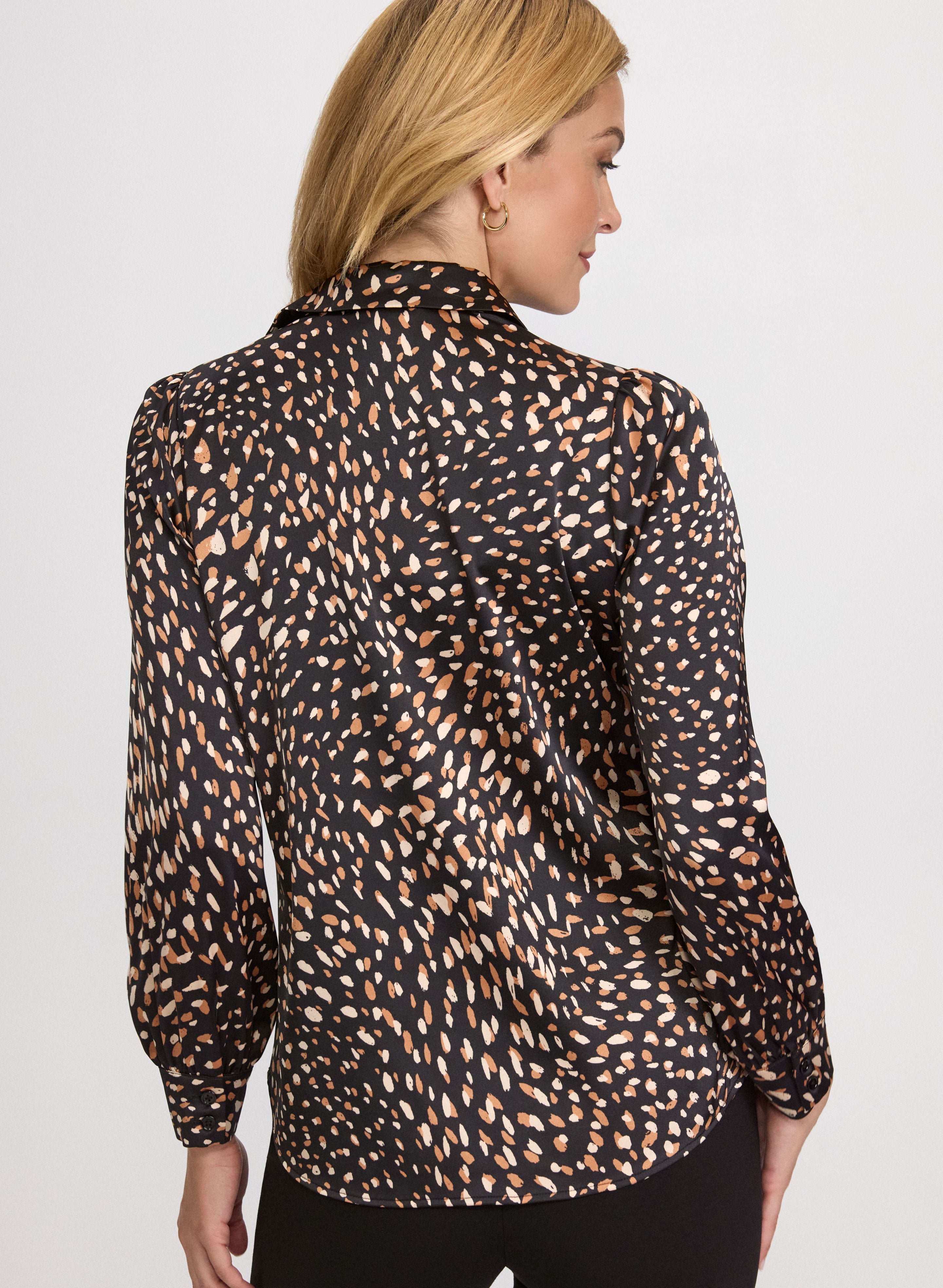 Abstract Satin Blouse