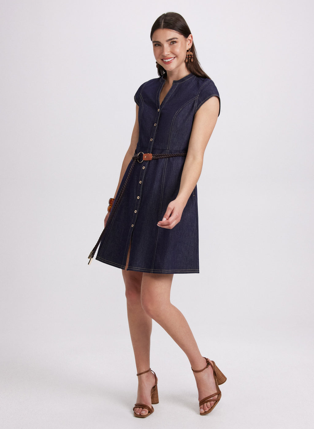 Denim Button-Down Dress