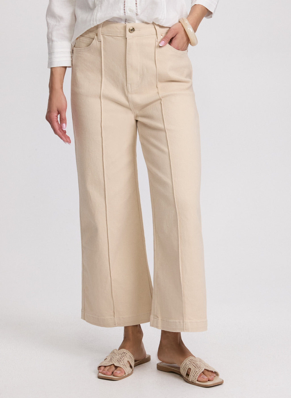 Cropped Flare-Leg Jeans