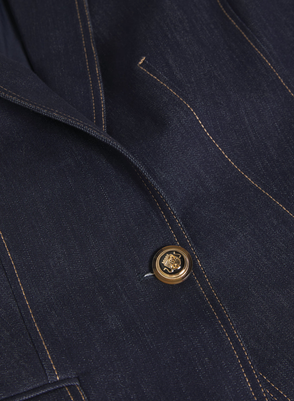 Contrast Stitch Denim Blazer