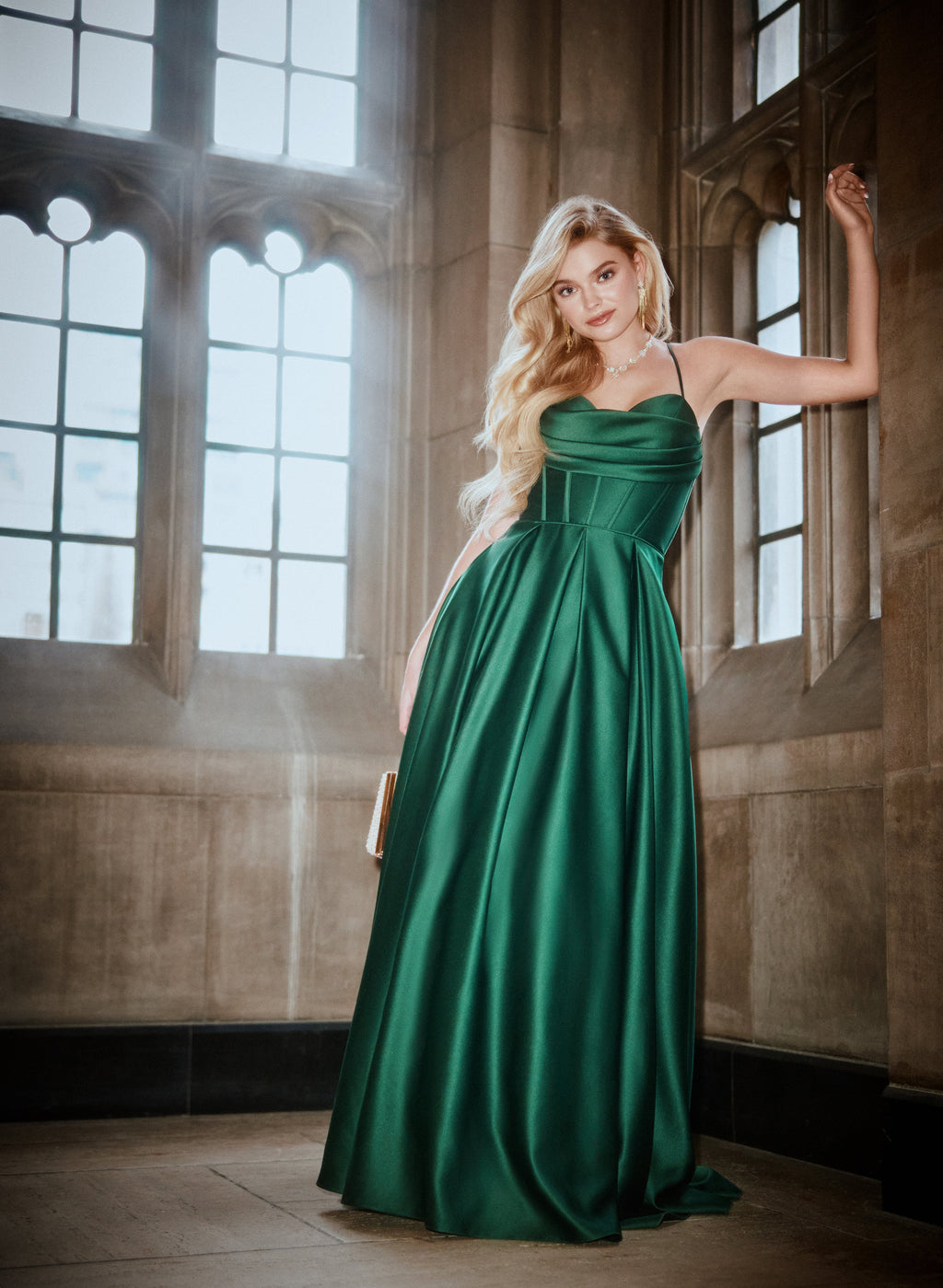 Corset-Style Satin Gown