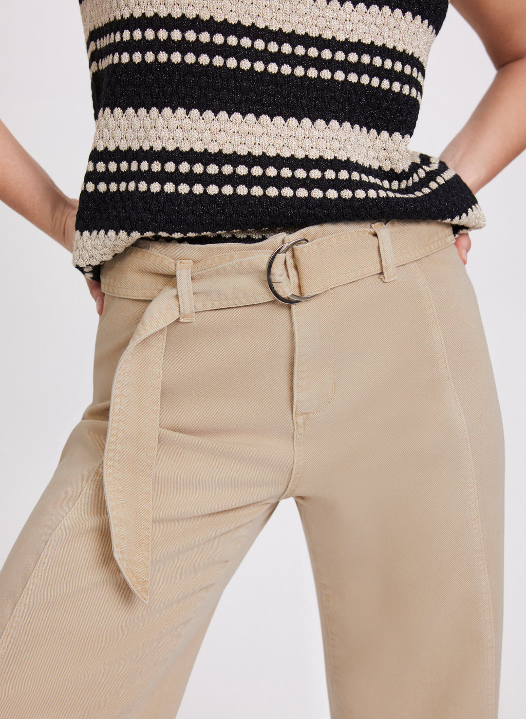 Belted Wide-Leg Jeans