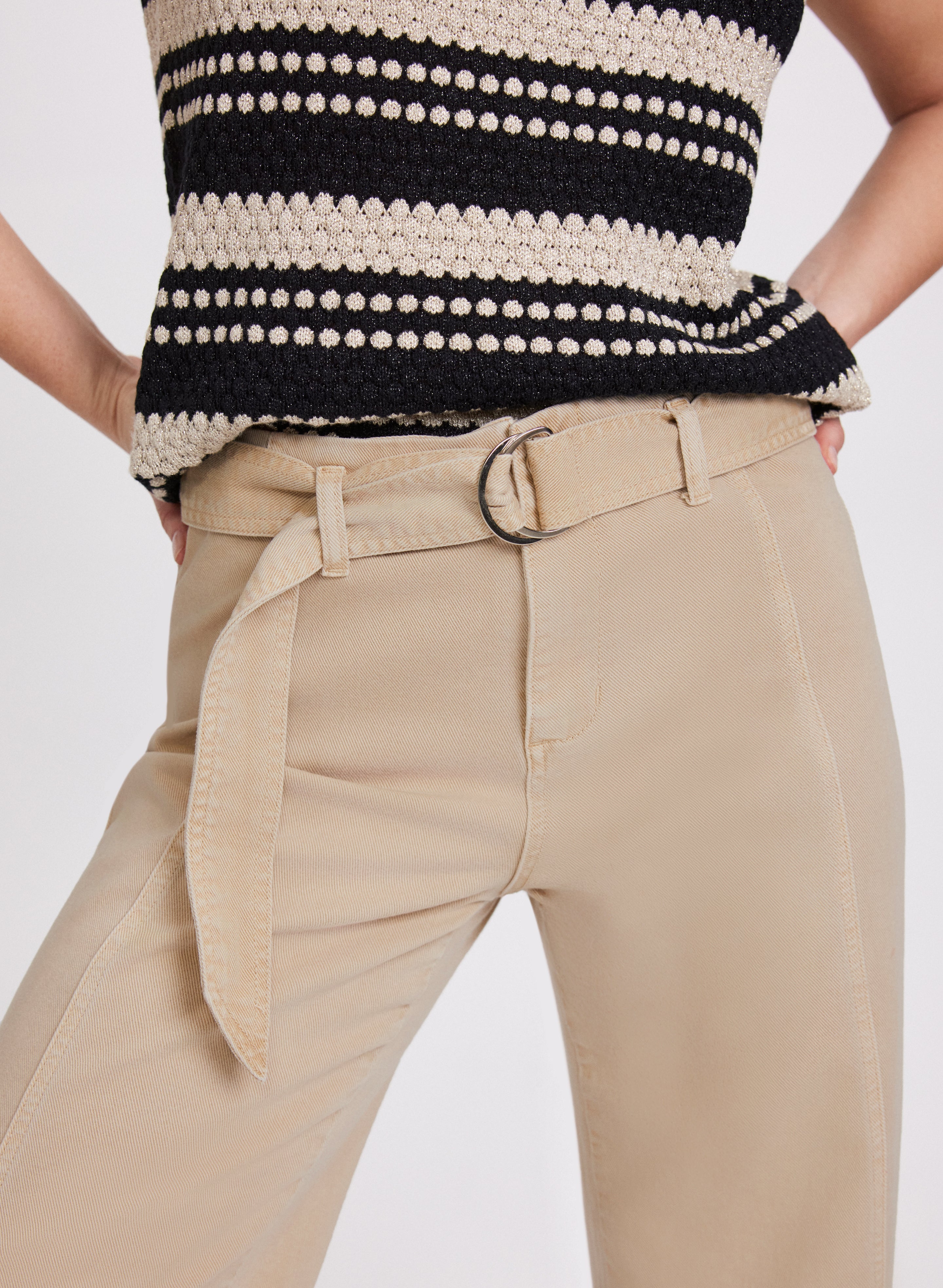 Belted Wide-Leg Jeans