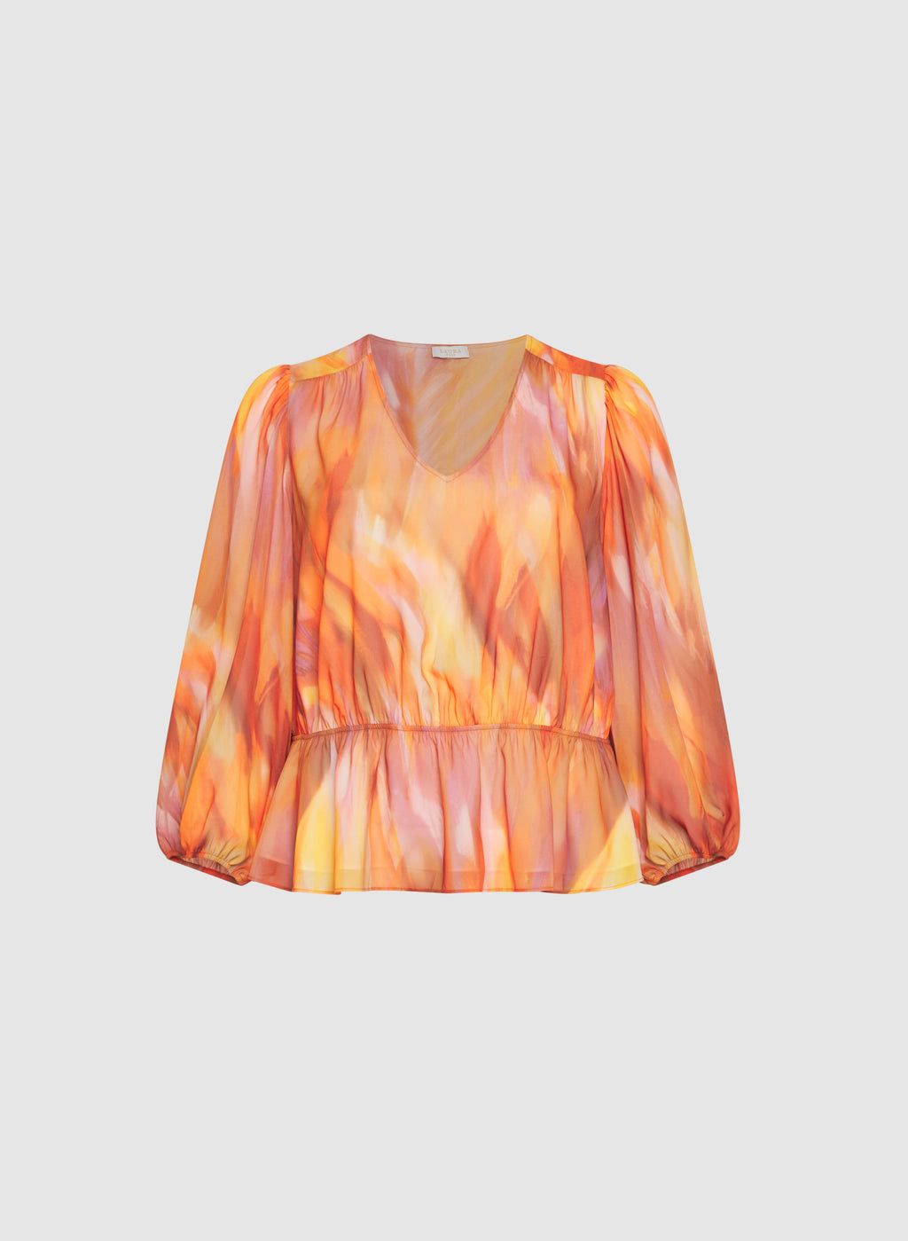 Abstract Peplum Blouse