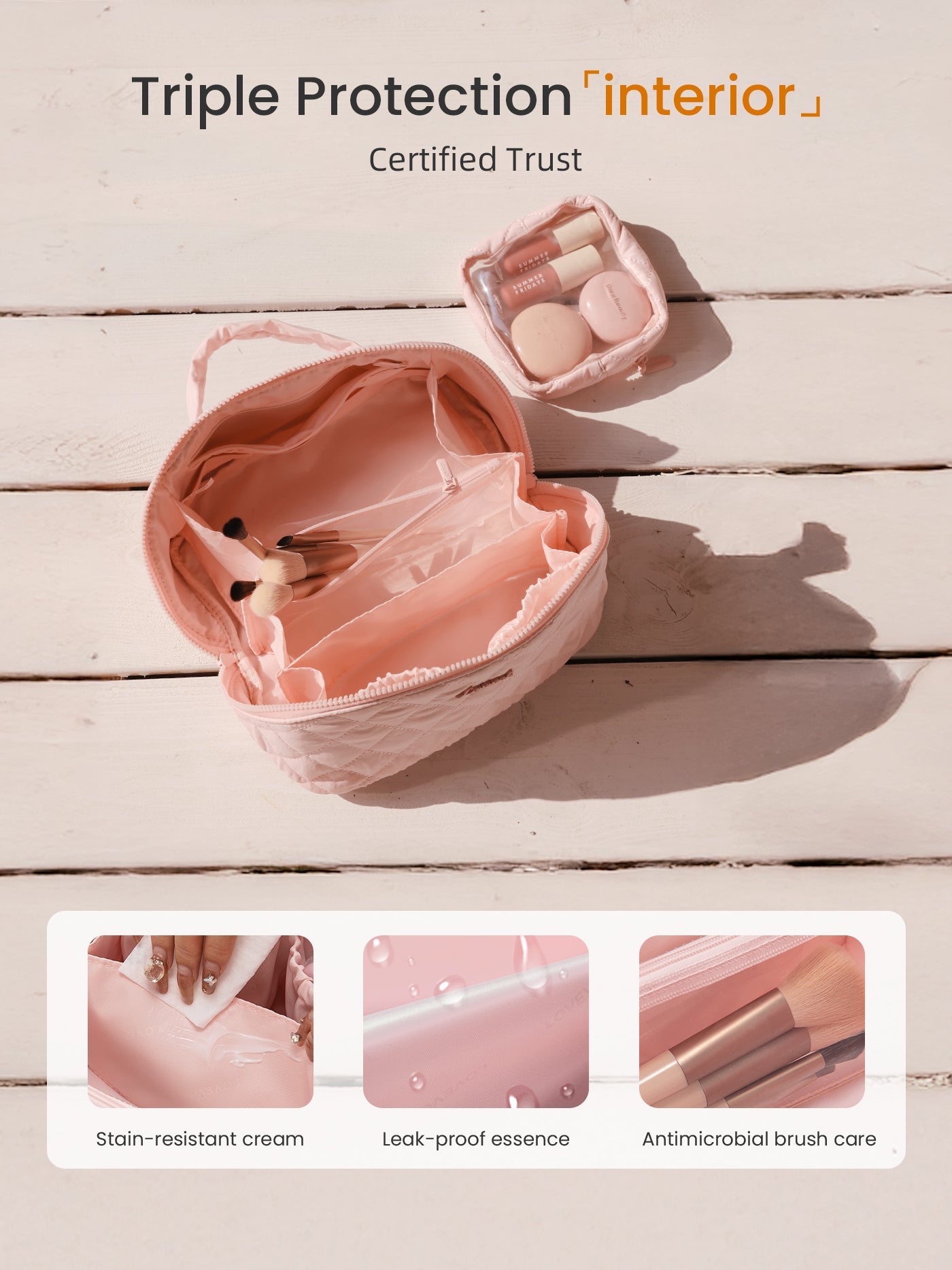 2Pcs Travel Makeup Bag