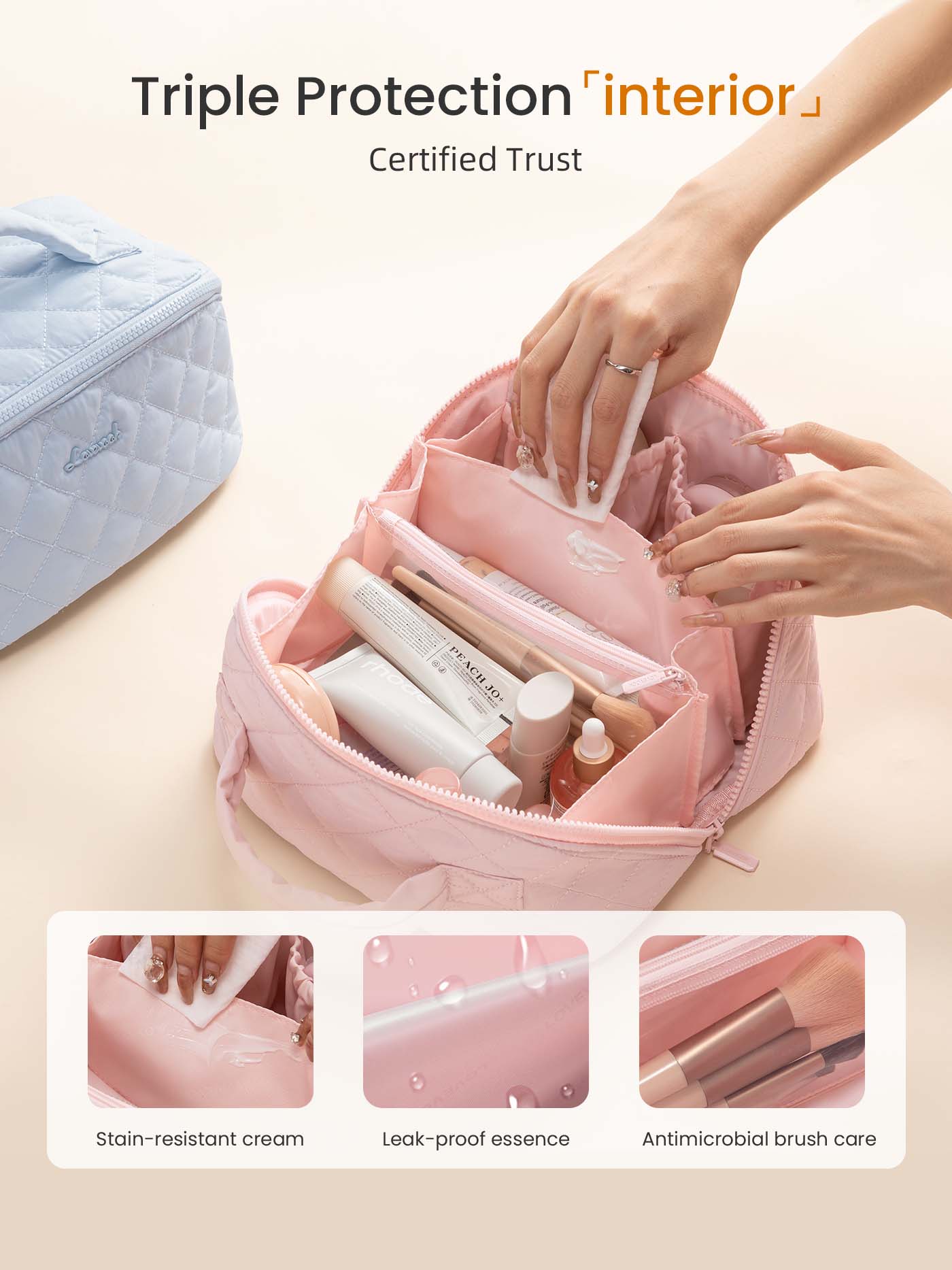 2Pcs Travel Makeup Bag
