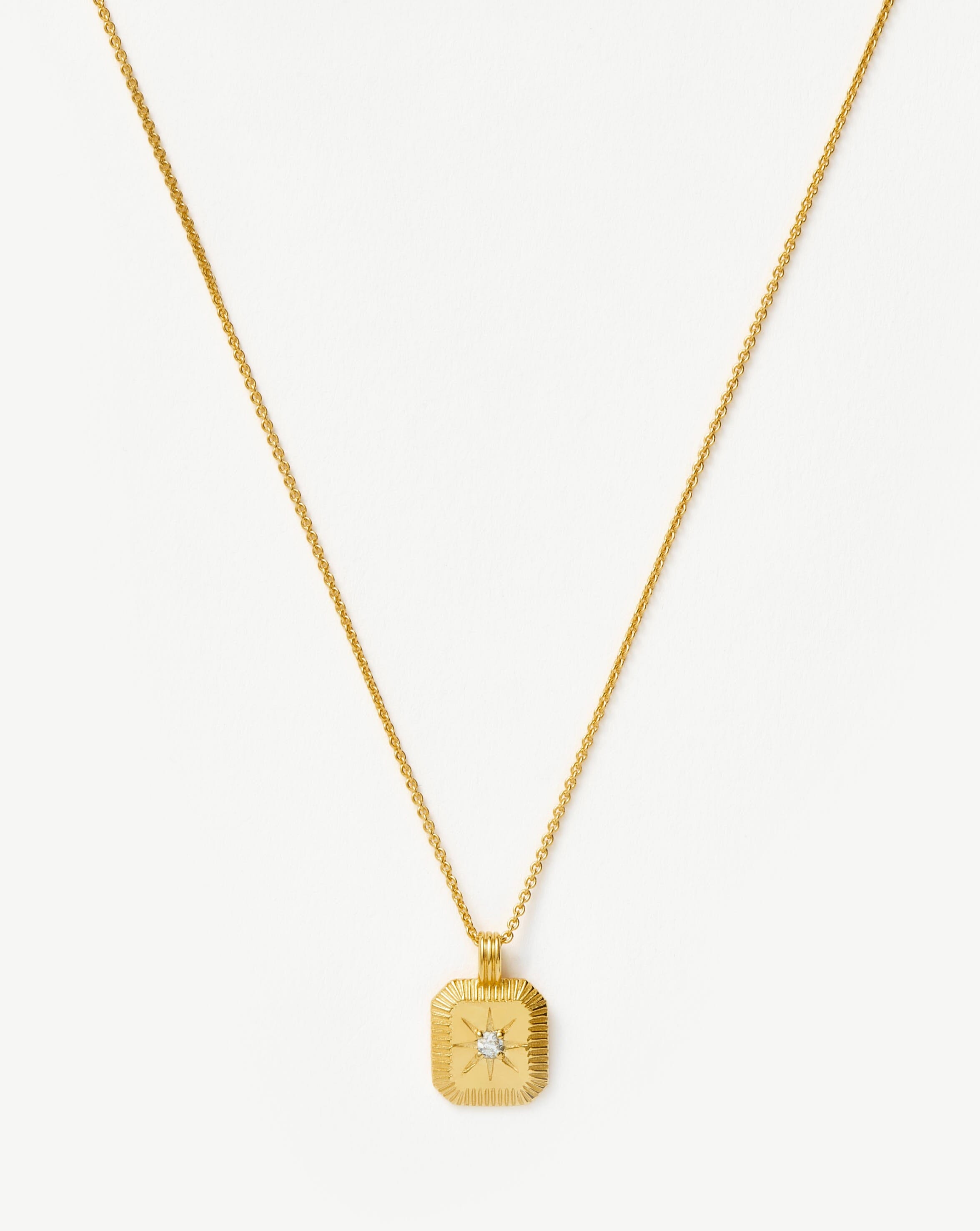 April Birthstone Pendant Necklace | 18k Gold Vermeil/Crystal