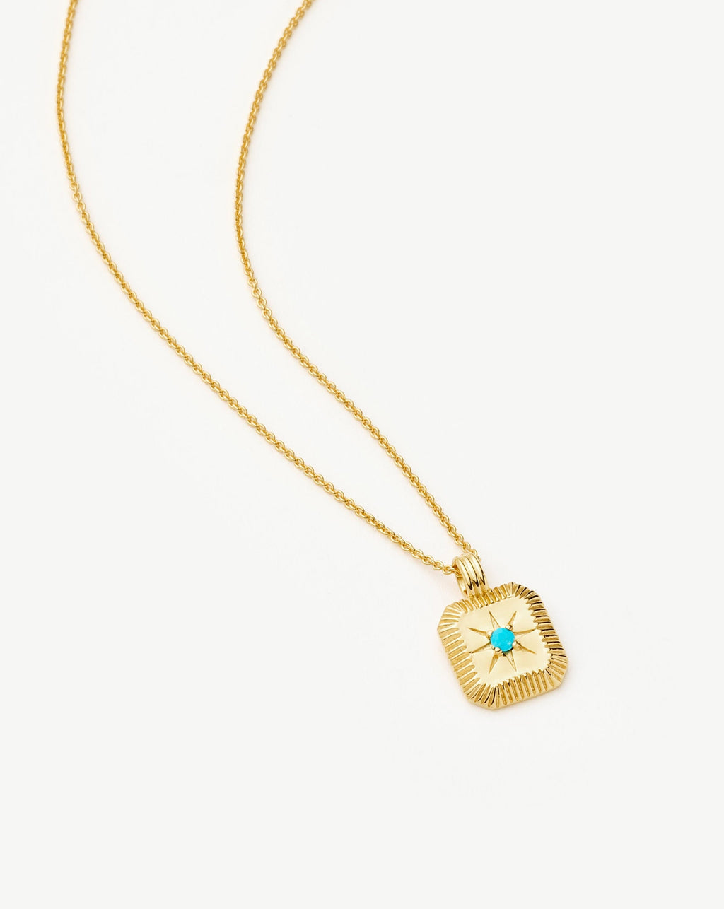 December Birthstone Pendant Necklace | 18k Gold Vermeil/Dyed Turquoise Magnesite