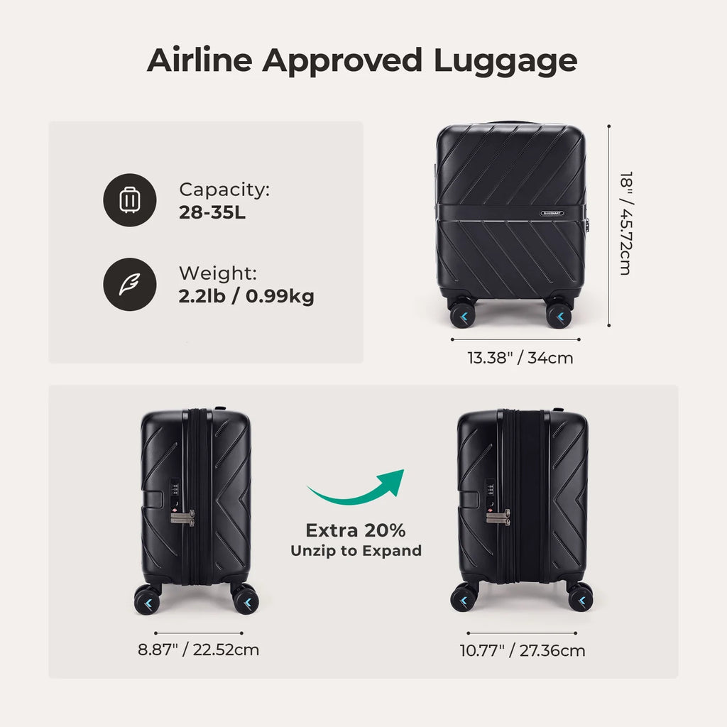 Daren 16-20 Inch Lightweight Hardside Carry-On Suitcase